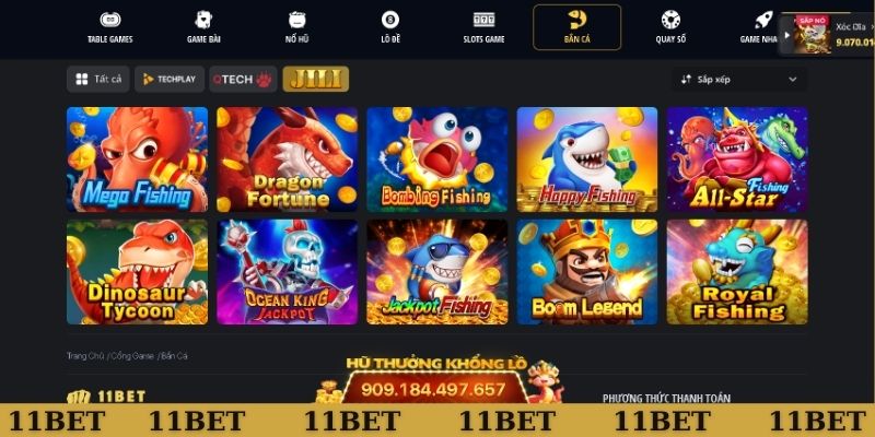 Game bắn cá 11Bet JILI cực đa dạng